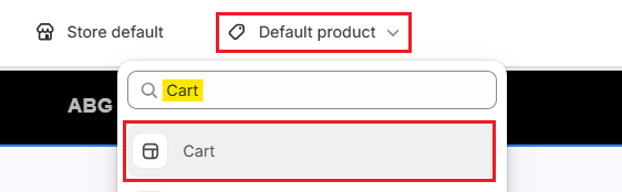 Shopify Admin Theme Editor-Go to the Cart Page Screenshot of Shopify Admin Theme Editor-Go to the Cart Page