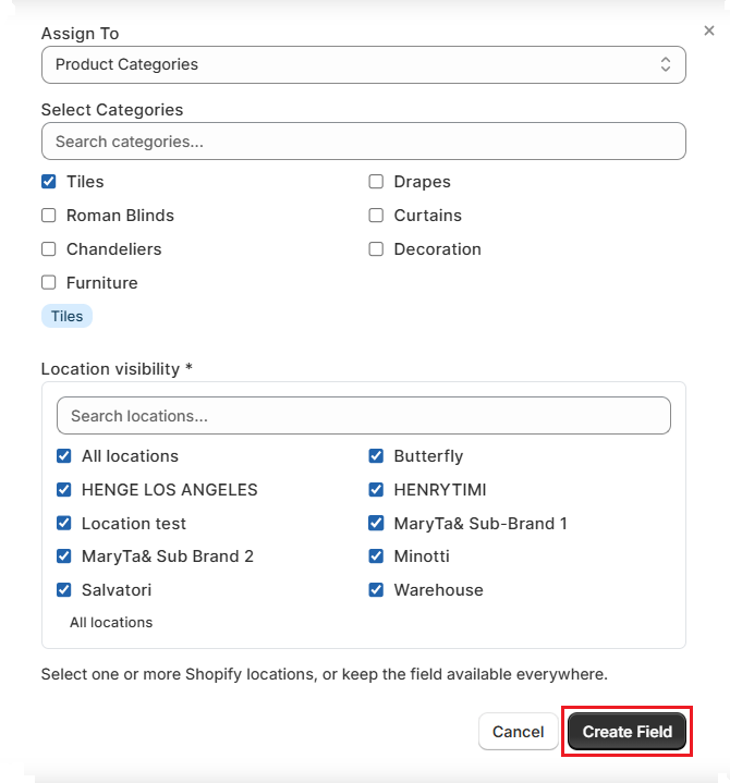 Screenshot of OrderPilot Create Custom Attribute