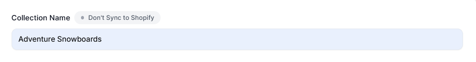 Screenshot of Smart Collections Builder Collection Creation Page-Entering Collection Name