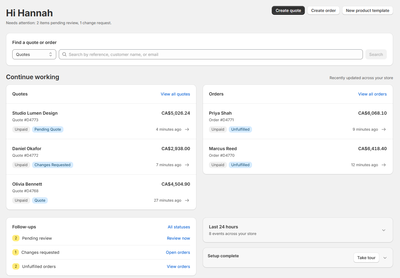 Screenshot of OrderPilot Home Page