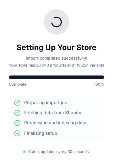 Screenshot of Price Rules Sync Process