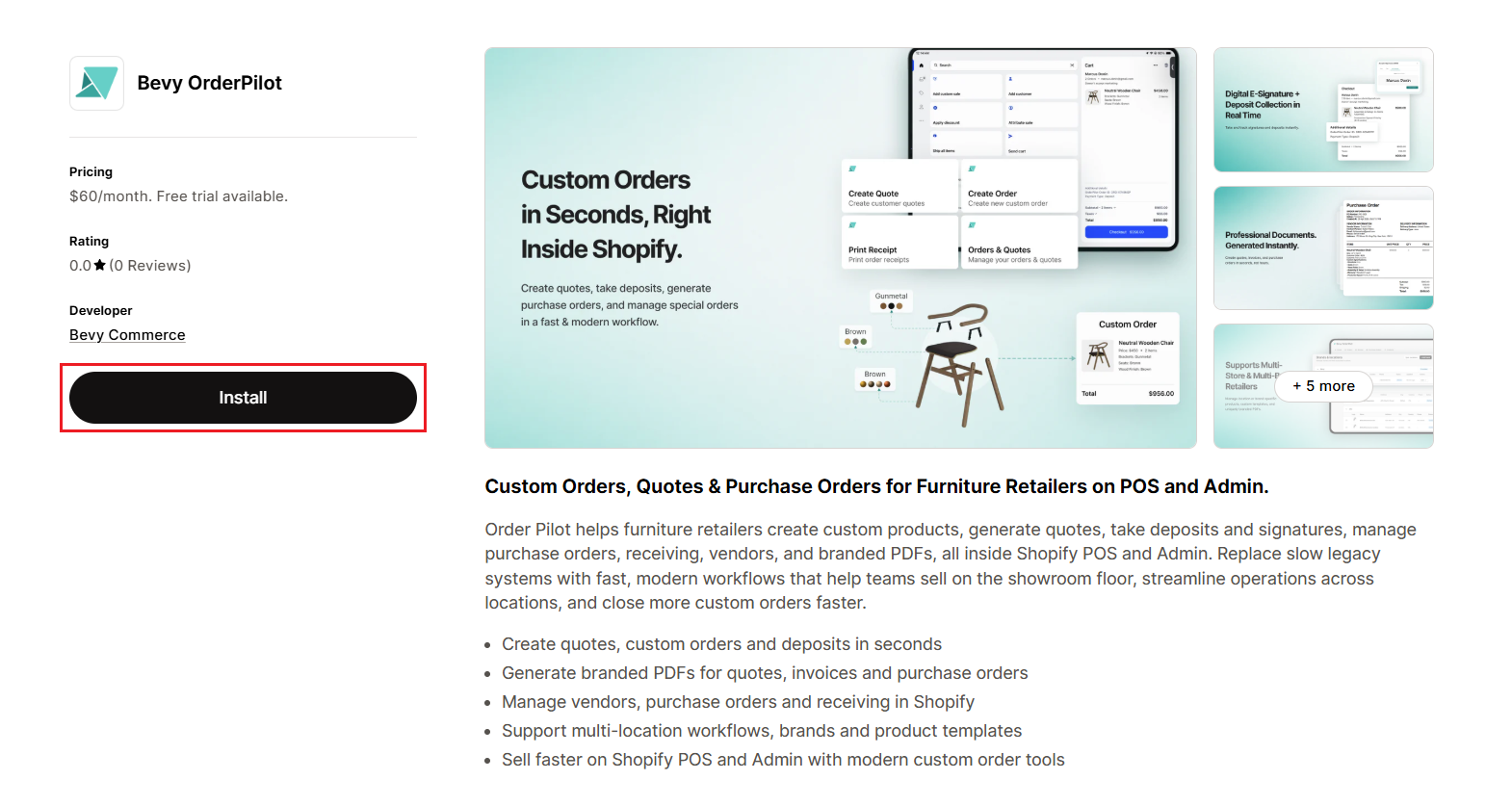 Screenshot of OrderPilot on Shopify App Store