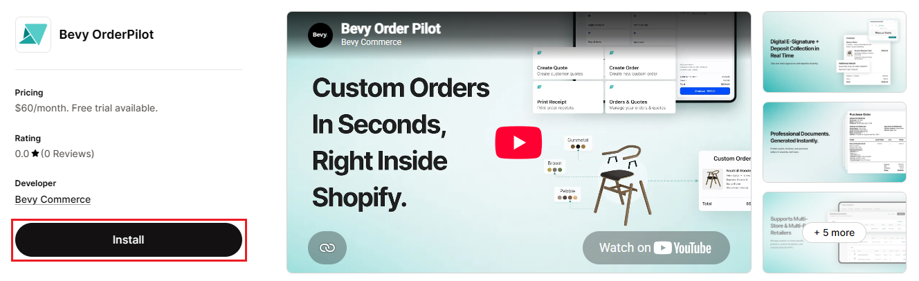 Screenshot of OrderPilot on the Shopify App Store