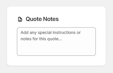 OrderPilot Create Quote-Add Quote Notes Screenshot of OrderPilot Create Quote-Add Quote Notes