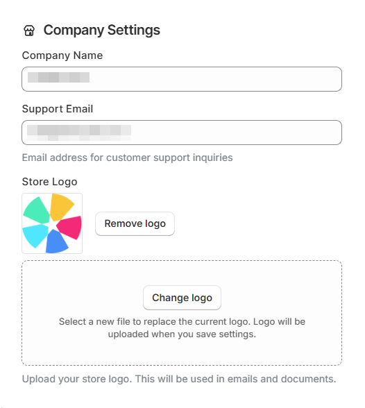 Screenshot of OrderPilot General-Company Settings